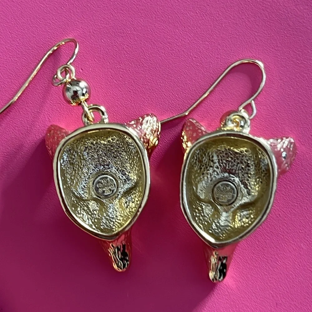 Tory Burch Fox heads drop earrings